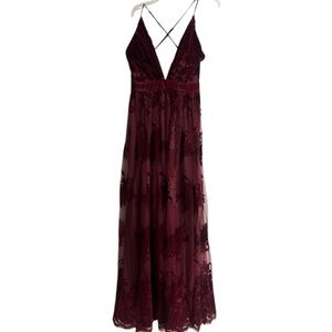 The Vintage Shop Burgundy Backless Dress
